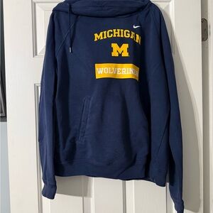 Nike Navy and Yellow Michigan Hoodie